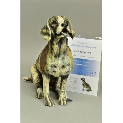 326 - APRIL SHEPHERD (BRITISH CONTEMPORARY) 'PAYING ATTENTION' a limited edition cold cast porcelain sculp... 