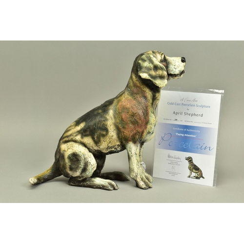 326 - APRIL SHEPHERD (BRITISH CONTEMPORARY) 'PAYING ATTENTION' a limited edition cold cast porcelain sculp... 