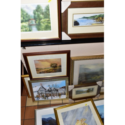 348 - PAINTINGS AND PRINTS ETC, to include Graham Blaine watercolour of fishing trawlers, size approximate... 