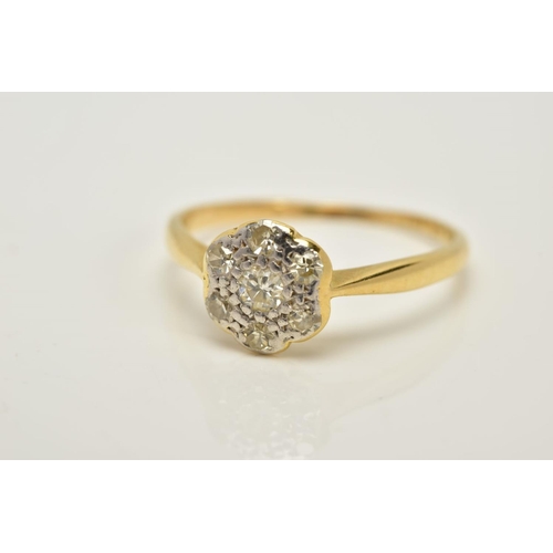 37 - AN EARLY 20TH CENTURY DIAMOND ROUND CLUSTER RING estimated eight and old Swiss cut diamond weight 0.... 