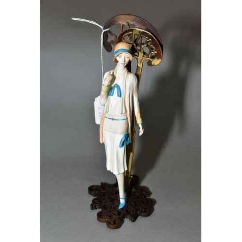 374 - AN ALBANY BONE CHINA AND BRONZE FIGURE, 'Windsor' height 21cm