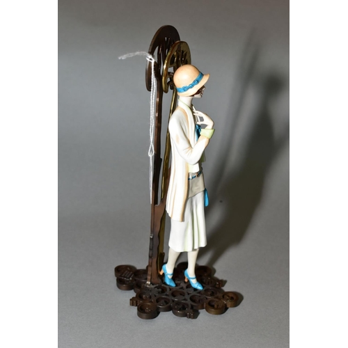 374 - AN ALBANY BONE CHINA AND BRONZE FIGURE, 'Windsor' height 21cm