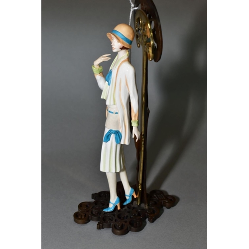 374 - AN ALBANY BONE CHINA AND BRONZE FIGURE, 'Windsor' height 21cm