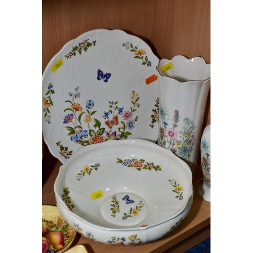 390 - A GROUP OF AYNSLEY BONE CHINA, including an 'Orchard Gold' pin dish (second) and a cabinet plate wit... 