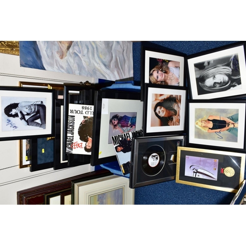 404 - MUSIC, FILM AND SPORTING MEMORABILIA, ETC,  to include framed photographs bearing signatures, some w... 