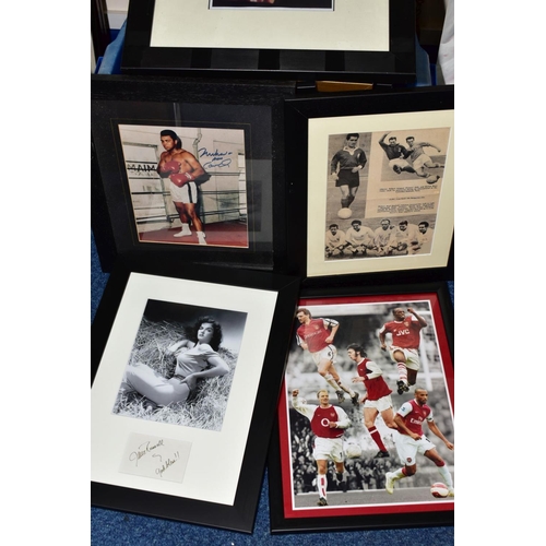 404 - MUSIC, FILM AND SPORTING MEMORABILIA, ETC,  to include framed photographs bearing signatures, some w... 