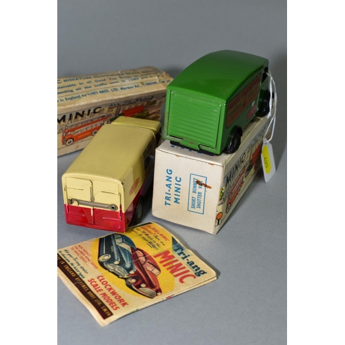 425 - A BOXED TRI-ANG MINIC SHORT CAB BRITISH RAILWAYS VAN, No. 107M, with a boxed Minic Transport Shutter... 