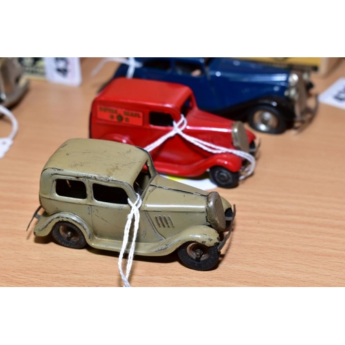 430 - A BOXED TRI-ANG MINIC LONDON TAXI, appears complete with key and in light play worn condition, box m... 