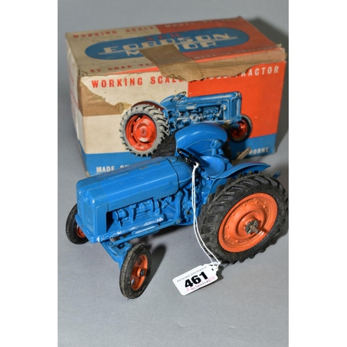 461 - A BOXED CHAD VALEY FORDSON MAJOR TRACTOR, 1/16 scale, clockwork version complete with key, blue body... 