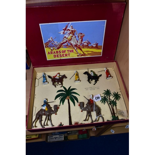 463 - A BOXED BRITAINS HOLLOWCAST ARABS OF THE DESERT SET, mounted and foot Arabs, No. 9491, set appears c... 