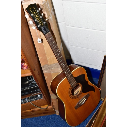 482 - AN EKO 'RANGER 6' GUITAR, with cardboard box, together with a Garrard table top record player with t... 