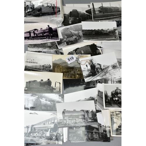 510 - APPROXIMATELY EIGHTY BLACK AND WHITE BR (N.E) STEAM PHOTOGRAPHS, postcard size