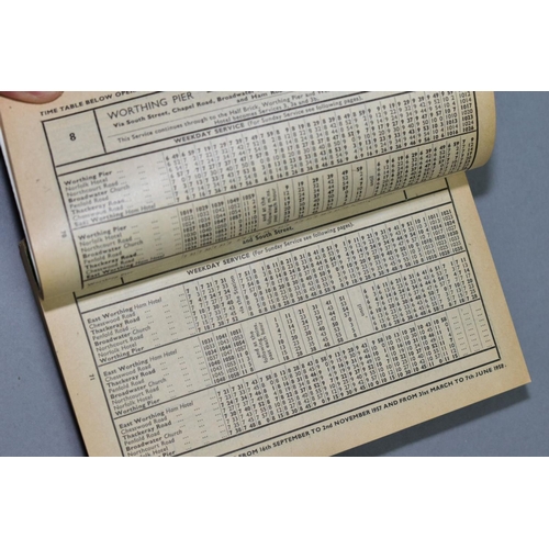 518 - A SOUTHDOWN MOTOR SERVICES LTD OFFICIAL TIME TABLE BOOK, 1957-1958, with a route map