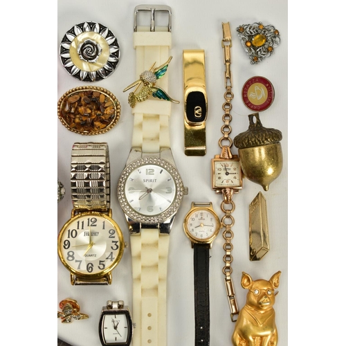 52 - A MISCELLANEOUS SELECTION OF ITEMS, to include a small quantity of costume jewellery such as brooche... 