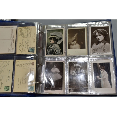 534 - PHOTOGRAPHIC POSTCARDS, an album of 265 photographic postcards of Edwardian actresses including Vest... 