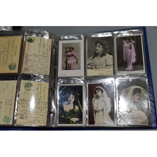 534 - PHOTOGRAPHIC POSTCARDS, an album of 265 photographic postcards of Edwardian actresses including Vest... 