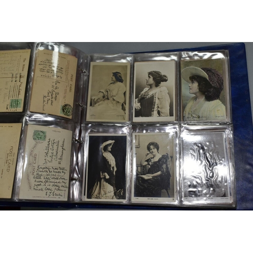 534 - PHOTOGRAPHIC POSTCARDS, an album of 265 photographic postcards of Edwardian actresses including Vest... 