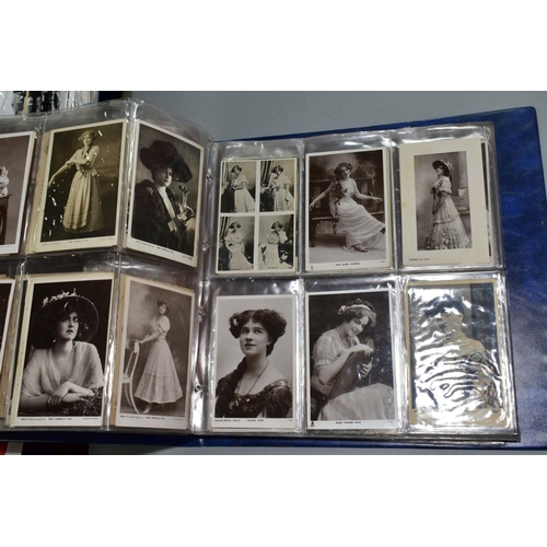 534 - PHOTOGRAPHIC POSTCARDS, an album of 265 photographic postcards of Edwardian actresses including Vest... 