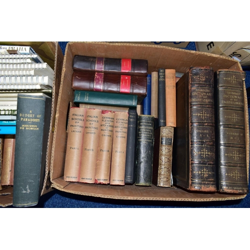 536 - FIVE BOXES OF BOOKS, to included 'Punch', volumes, Glover's Derby and art books (5 boxes)