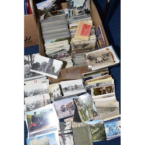 547 - TWO BOXES OF POSTCARDS AND GREETINGS CARDS ETC, postcards include Birmingham library service, views ... 