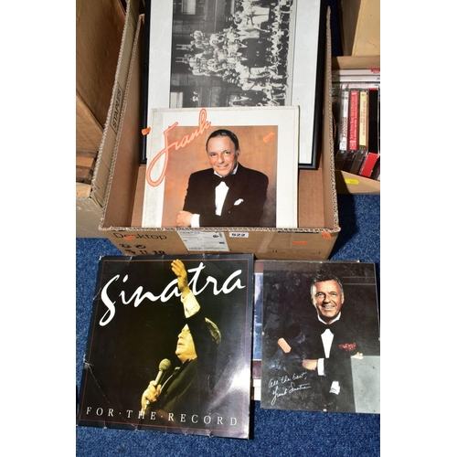 522 - A BOX OF AUTOGRAPHED PHOTOGRAPHS, FRANK SINATRA ALBUM AND BOOK, ETC, some facsimile items includes a... 