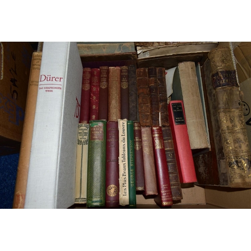 536 - FIVE BOXES OF BOOKS, to included 'Punch', volumes, Glover's Derby and art books (5 boxes)