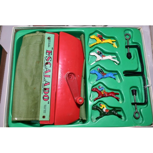 569 - A BOXED CHAD VALLEY ESCALDO HORSE RACING GAME, later 1960's version with diecast horses, appears com... 