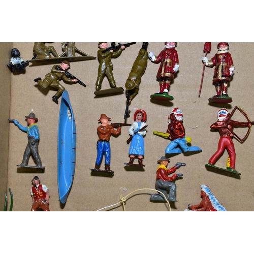 574 - A QUANTITY OF ASSORTED HOLLOWCAST FIGURES, to include a quantity of Hanks Zulu figures (playworn con... 