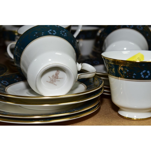 645 - ROYAL DOULTON CARLYLE H5018 DINNER AND TEA WARES, to include tea pot, eight tea cups and saucers, tw... 