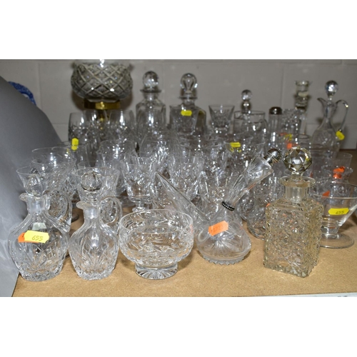 655 - A COLLECTION OF CUT GLASSWARE including Webb Corbett wine glasses and sherry glasses etc, Royal brie... 