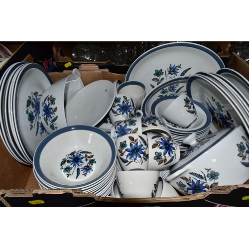 657 - FIVE BOXES AND LOOSE OF CERAMICS, GLASS, PICTURES AND LOOSE, including Wedgwood jasperware, Myott Ir... 