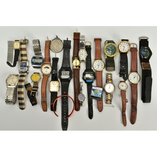 66 - A COLLECTION OF QUARTZ AND DIGITAL WRISTWATCHES, to include brand names such as Sekonda, Casio, Refl... 