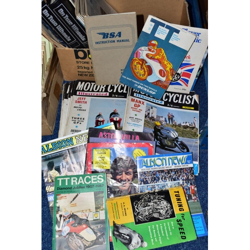 673 - A COLLECTION OF 'ON TWO WHEELS' BOUND MAGAZINES, with 'Motor Cyclist' magazines, motorcycling books,... 