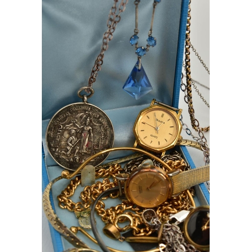 92 - A SELECTION OF JEWELLERY, to include a silver 'National Small Bore Rifle Association' pendant hallma... 