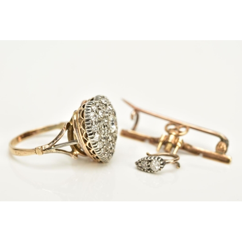 115 - A GOLD LATE VICTORIAN PAVE HEART, with graduated old Swiss and circular cut diamonds, originally des... 