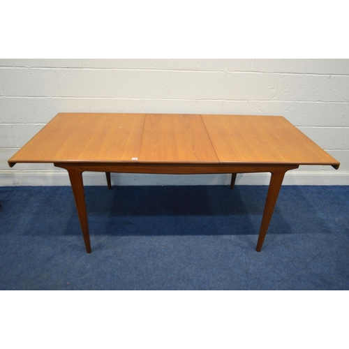 1286 - A MCINTOSH AND CO TEAK EXTENDING DINING TABLE, on tapering legs, extended length 191cm x closed leng... 