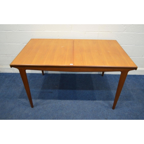 1286 - A MCINTOSH AND CO TEAK EXTENDING DINING TABLE, on tapering legs, extended length 191cm x closed leng... 