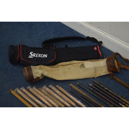 1292 - A LARGE COLLECTION OF VINTAGE HICKORY SHAFTED GOLF CLUBS, to include mainly irons, putters, woods, t... 