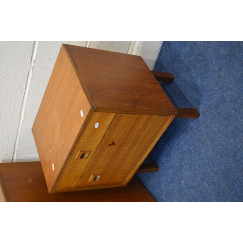 1298 - AN ALFRED COX TEAK CHEST OF DRAWERS, width 84cm x depth 44cm x height 72cm (ring marks to the top, m... 