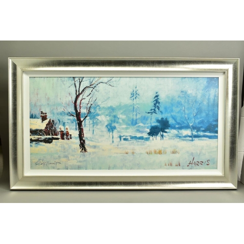 323 - ROLF HARRIS (AUSTRALIAN 1930) 'SNOW ON MARSHY GROUND' a limited edition print of a Winter landscape ... 