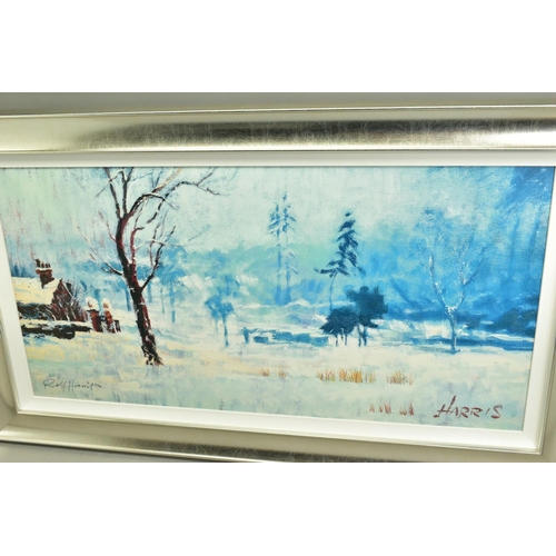 323 - ROLF HARRIS (AUSTRALIAN 1930) 'SNOW ON MARSHY GROUND' a limited edition print of a Winter landscape ... 