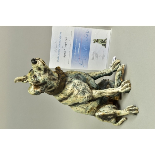 327 - APRIL SHEPHERD (BRITISH CONTEMPORARY) 'EVER HOPEFUL' an artist proof sculpture of a dog 17/20, impre... 