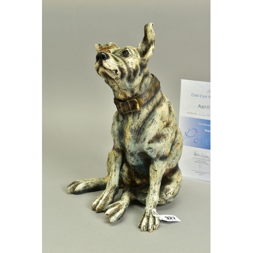 327 - APRIL SHEPHERD (BRITISH CONTEMPORARY) 'EVER HOPEFUL' an artist proof sculpture of a dog 17/20, impre... 