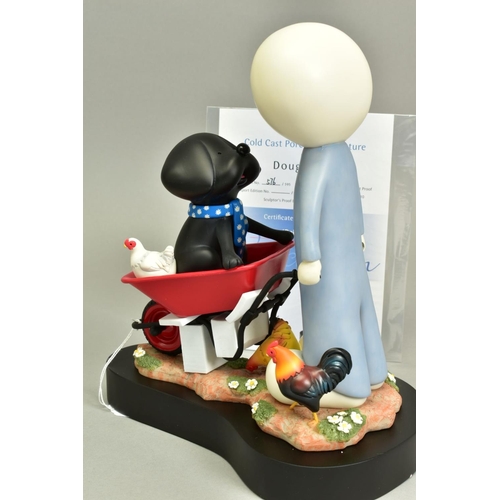 329 - DOUG HYDE (BRITISH 1972) 'DAISY TRAIL' a limited edition cold cast porcelain sculpture of a boy push... 