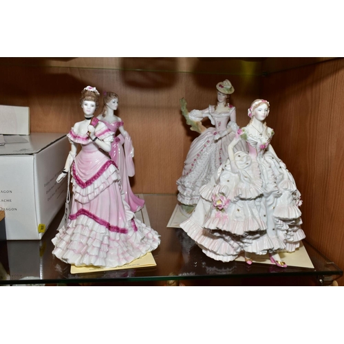 334 - FOUR ROYAL WORCESTER FIGURINES 'First Dance' (The Tissot Collection) limited edition No 740/750, 'Ro... 