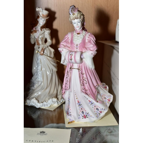 336 - THREE LIMITED EDITION COALPORT FIGURINES FROM LA BELLE EPOQUE, 'Lady Evelyn At The Country House Par... 