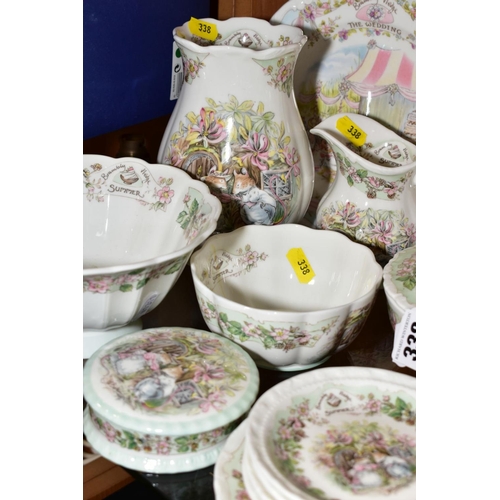 338 - ROYAL DOULTON BRAMBLY HEDGE 'SUMMER' TRINKETS, PLATES, VASES, TABLEWARES, etc, to include covered bo... 