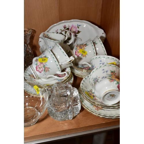 339 - ROYAL ALBERT 'CONSTANCE' PART TEASET, comprising milk jug, sugar bowl, six teacups, six saucers and ... 