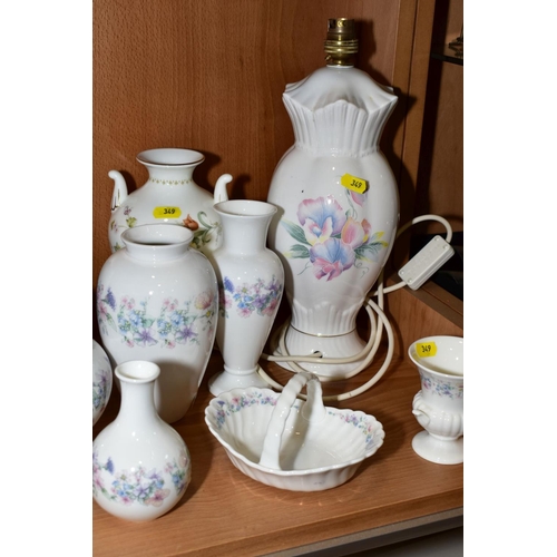 349 - A GROUP OF WEDGWOOD AND OTHER TRINKETS, VASES, etc, comprising twelve 'Angela' pattern trinkets and ... 