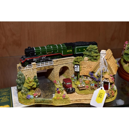 351 - THREE BOXED LILLIPUT LANE SCULPTURES, limited edition 'The Dawn of Steam' L2706, No 0121, width cert... 